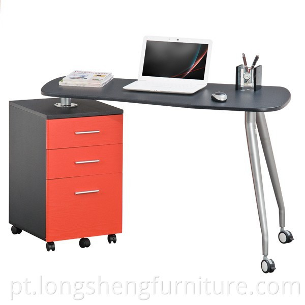 Mesa para computador de mesa pequena e compacta com rodas